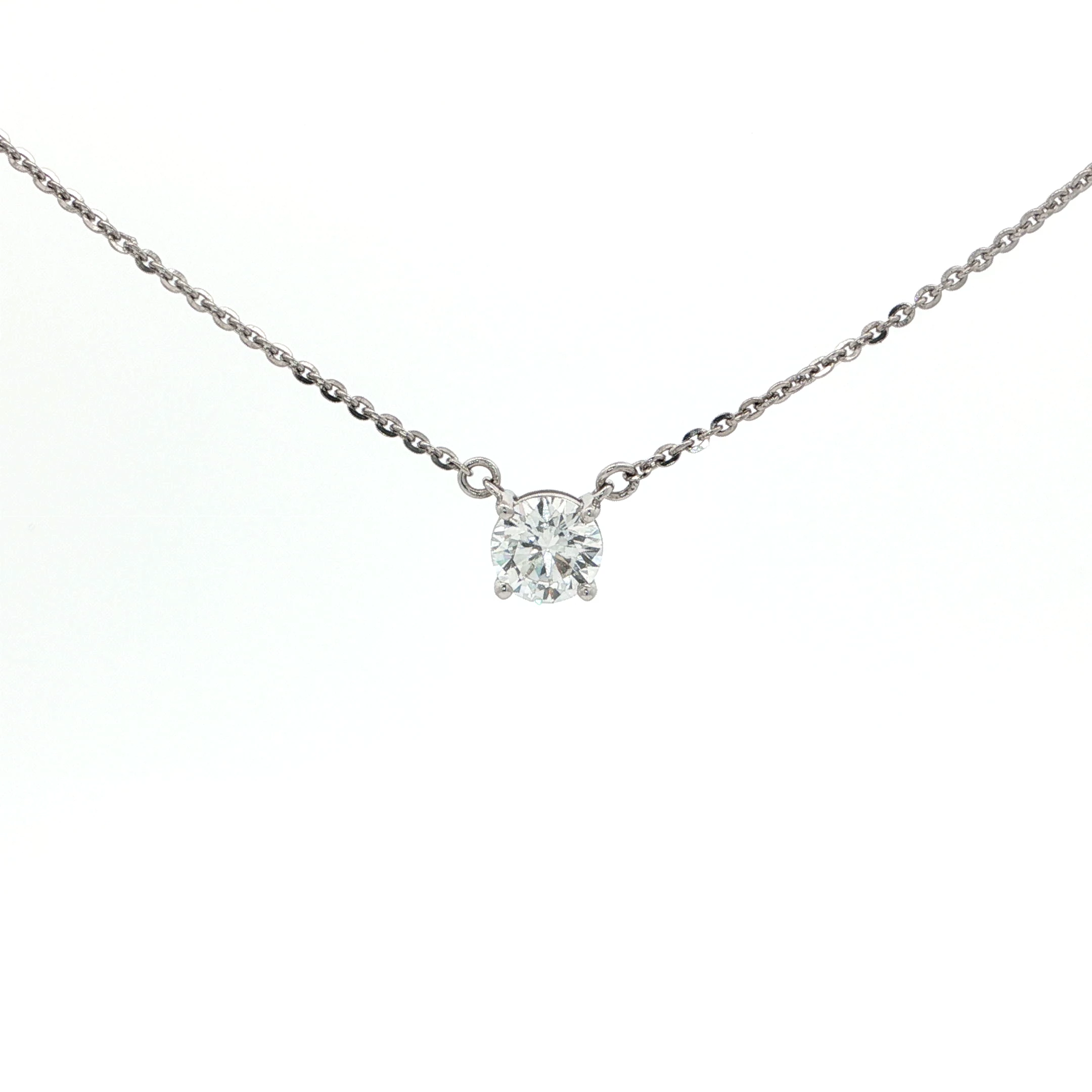 0.77 carat Round Diamond Solitaire Pendant Necklace in White Gold(1)