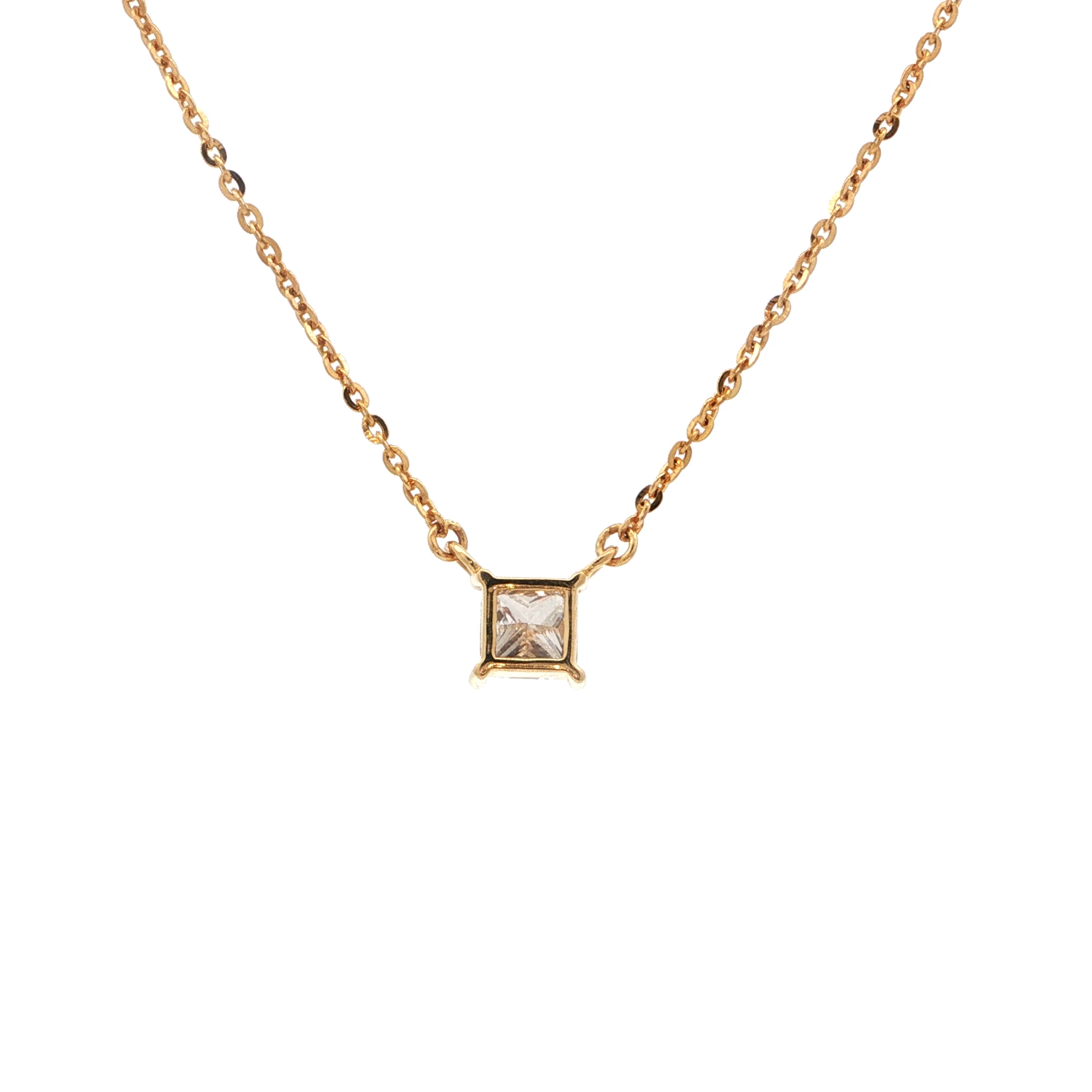 0.86 carat Princess Cut Diamond Pendant Necklace