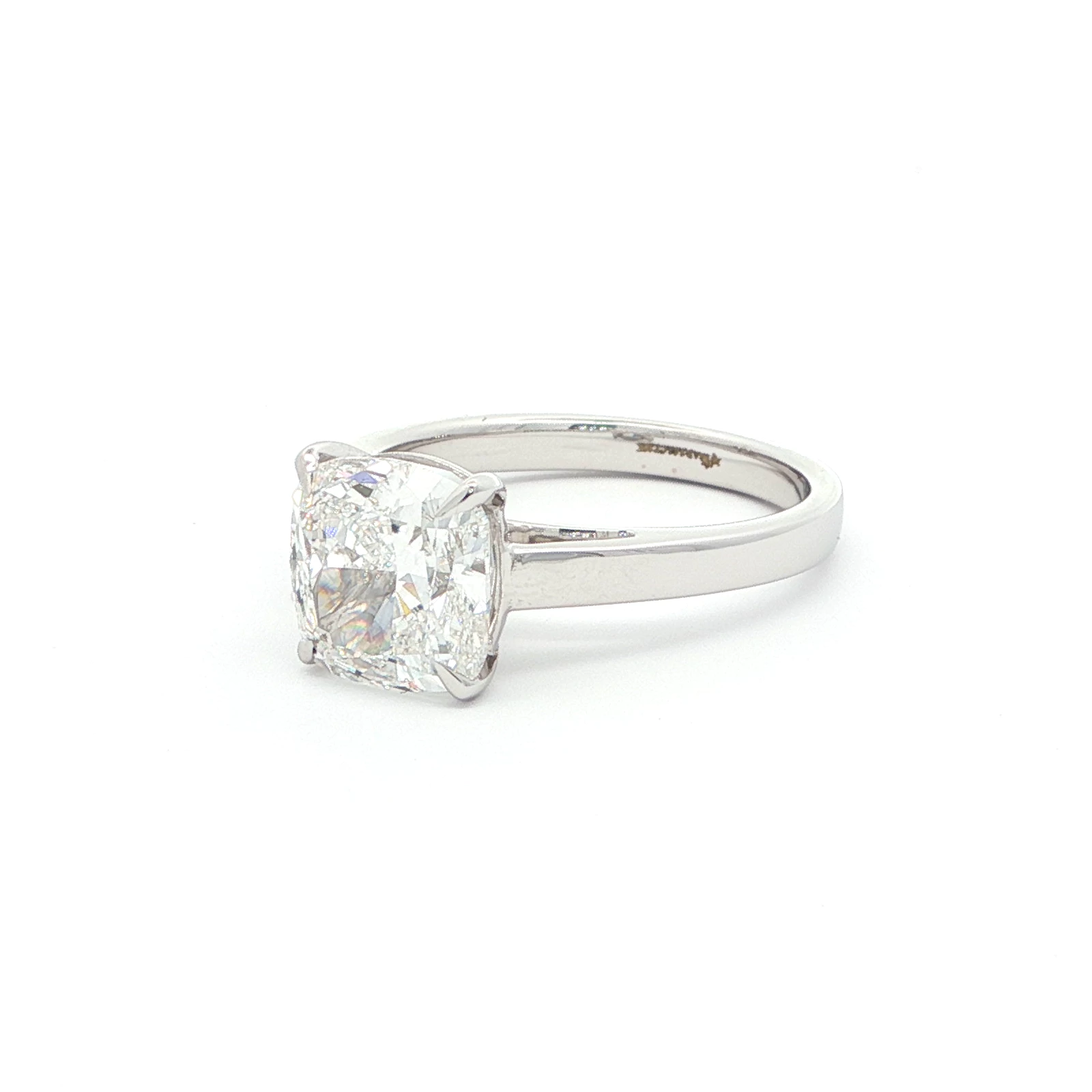 3.03 carat Cushion cut diamond solitaire ring