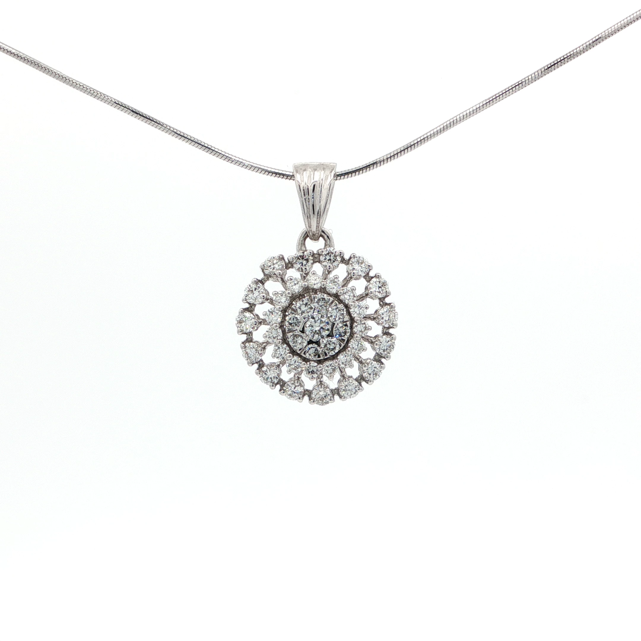 Bloom Layered Diamond Pendant1