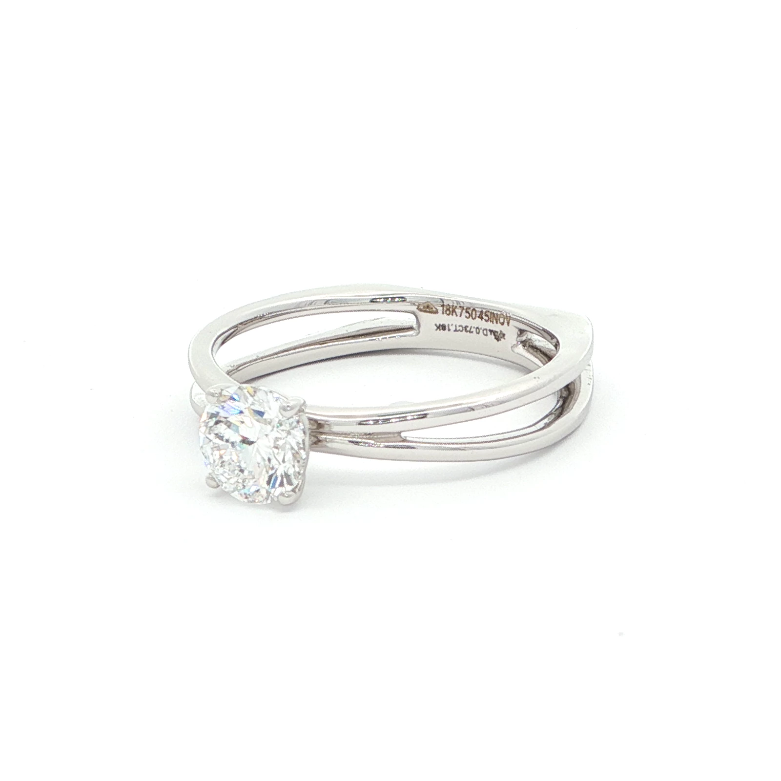 Classic White Gold Solitaire Ring with Round Brilliant Cut Diamond