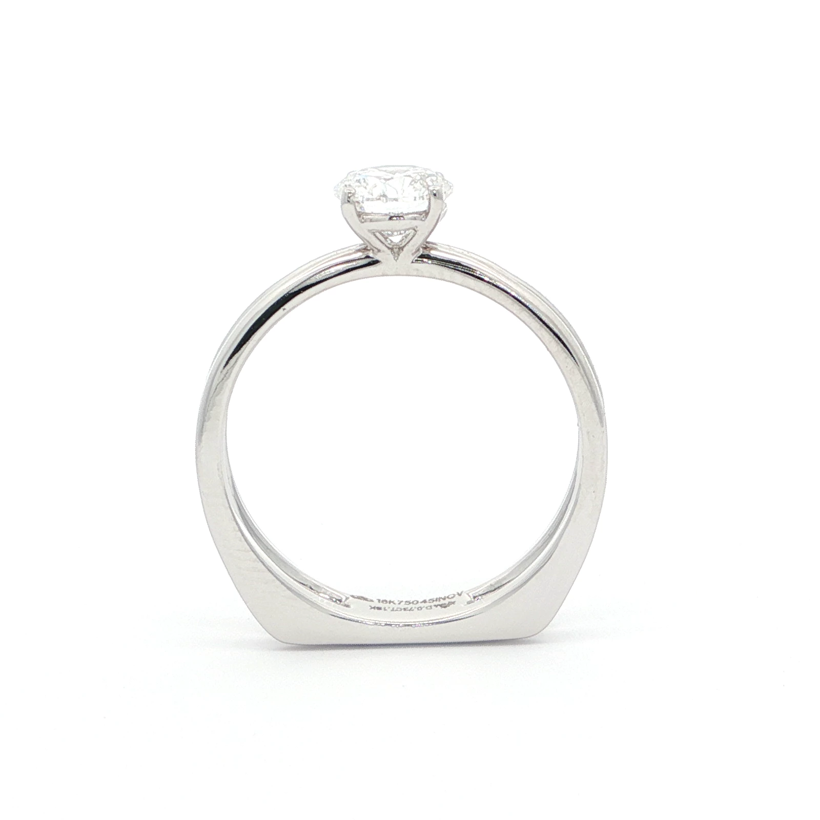Classic White Gold Solitaire Ring with Round Brilliant Cut Diamond