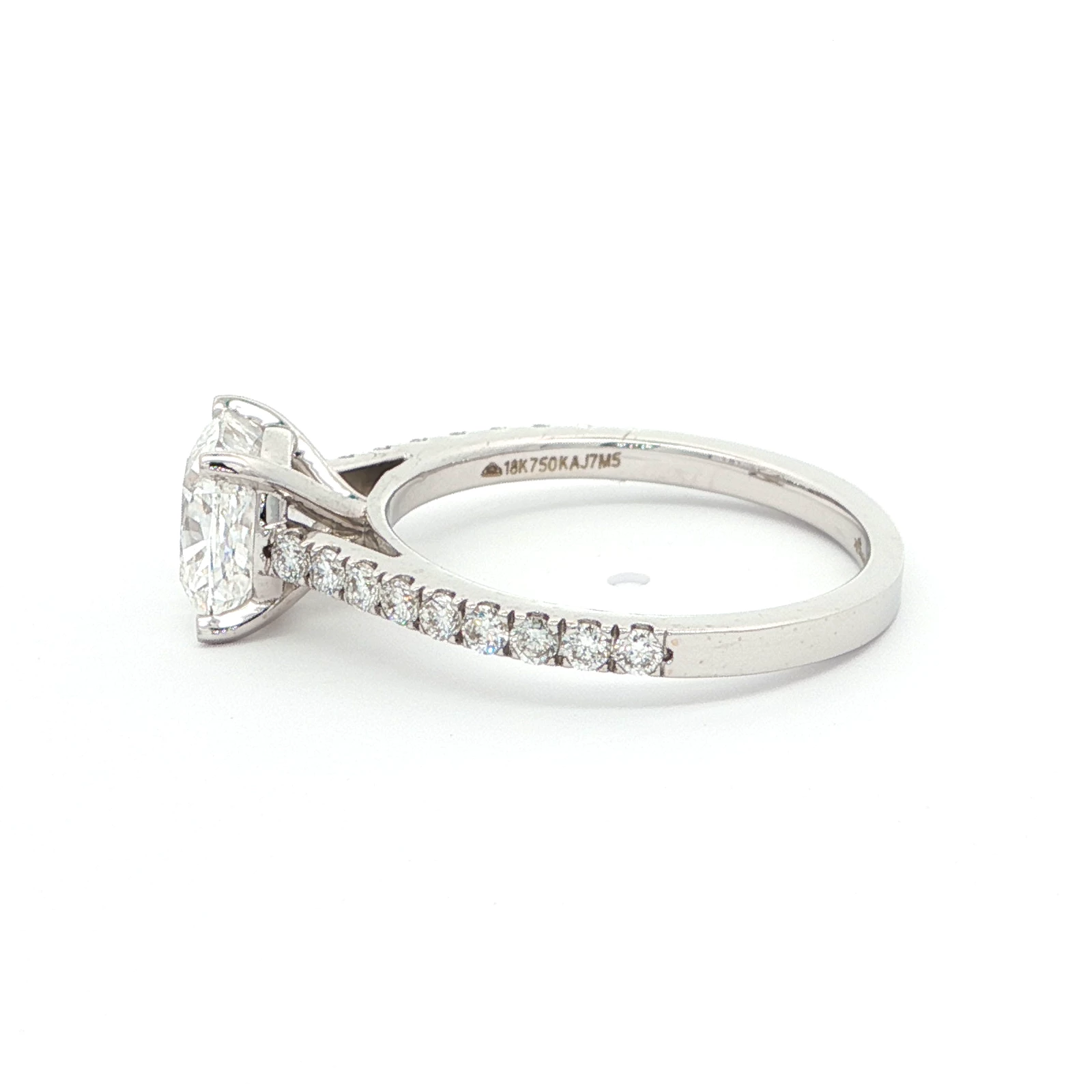 Cushion Cut Half Eternity Diamond Ring