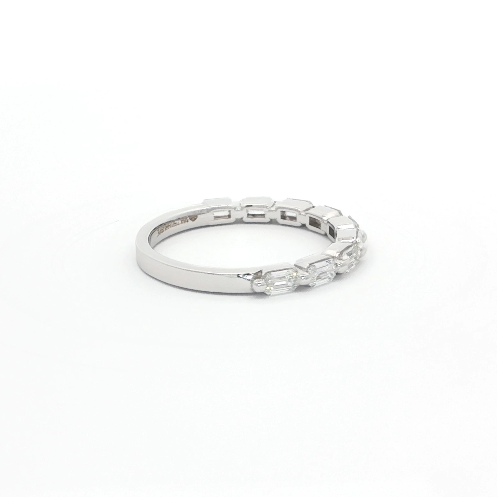 Emerald Diamond Half Eternity Band