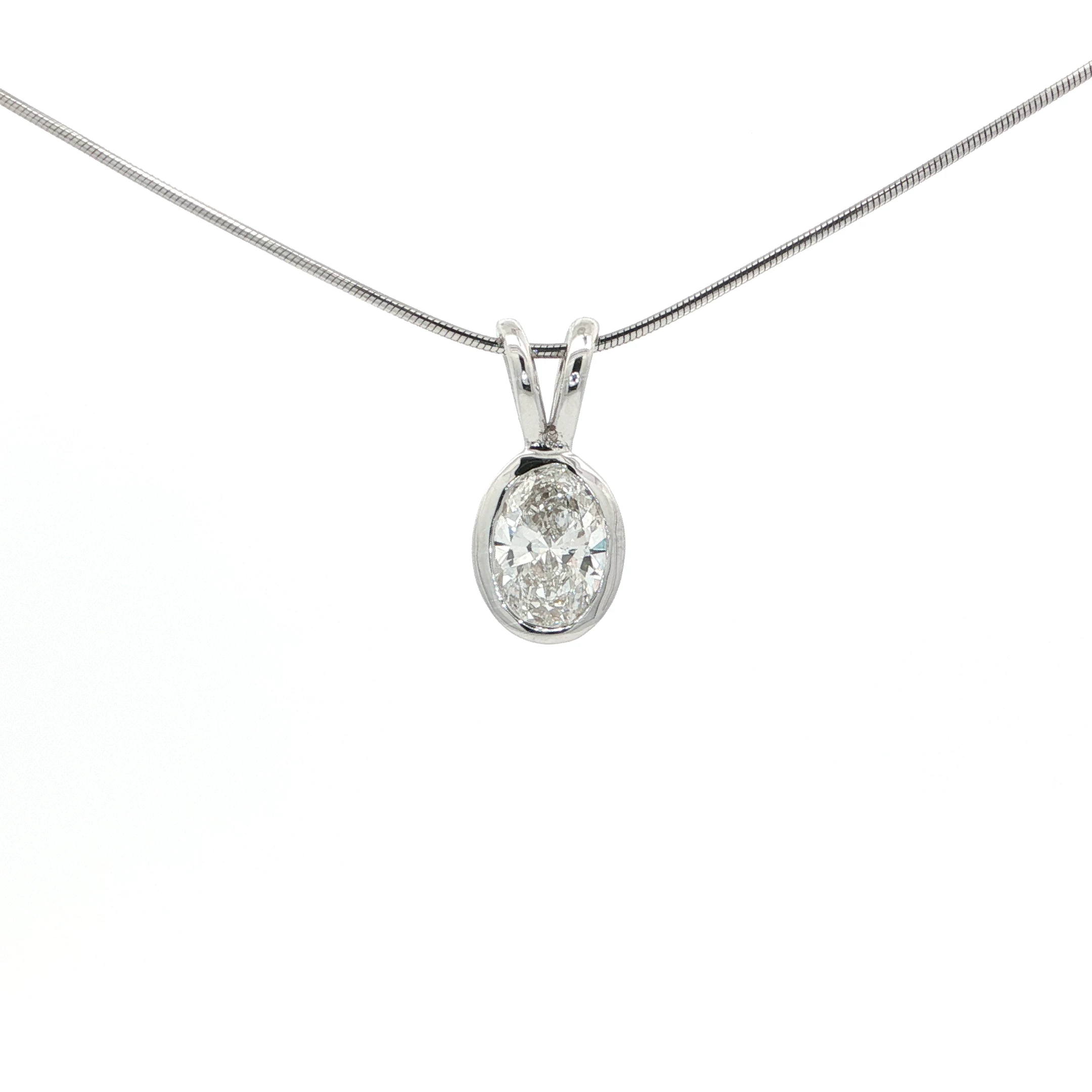 Oval Diamond Bezel Pendant