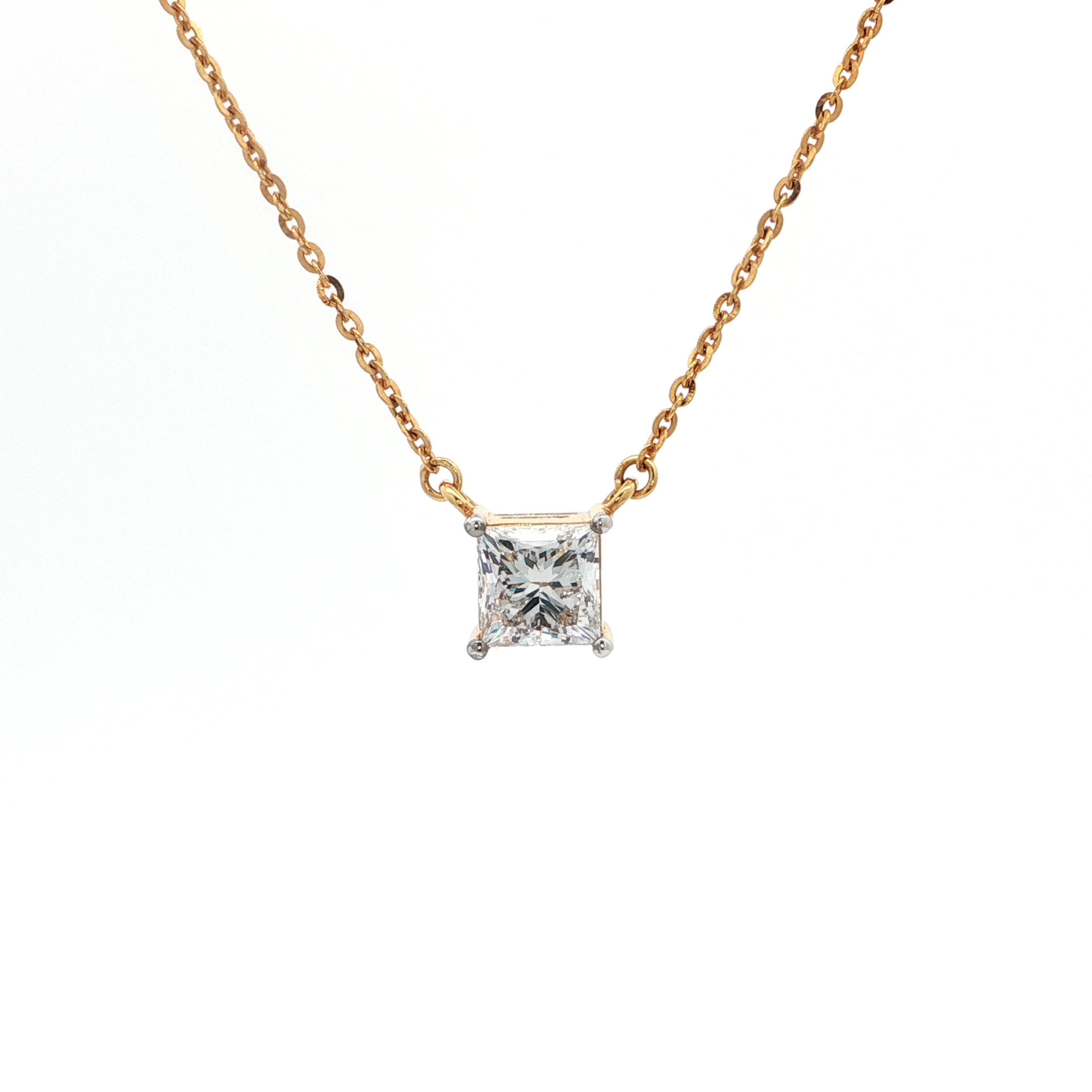 Princess-Cut Diamond Pendant Necklace(1)