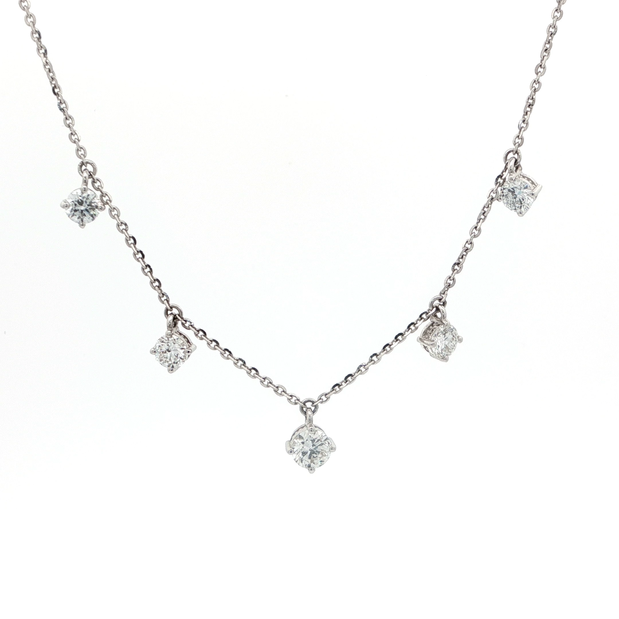 Round Diamond Drop Pendant Necklace(1)