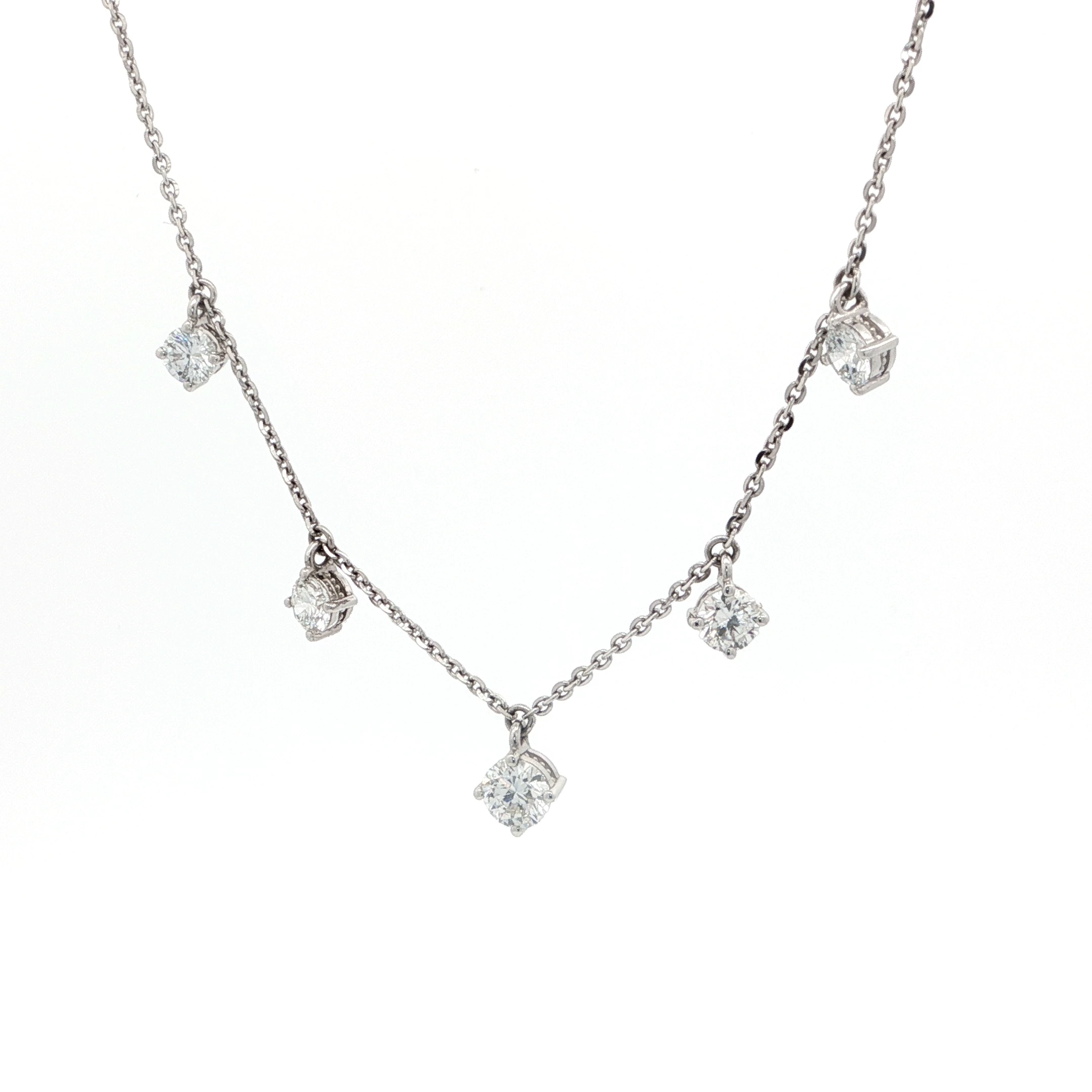 ROUND DIAMOND DROP PENDANT NECKLACE