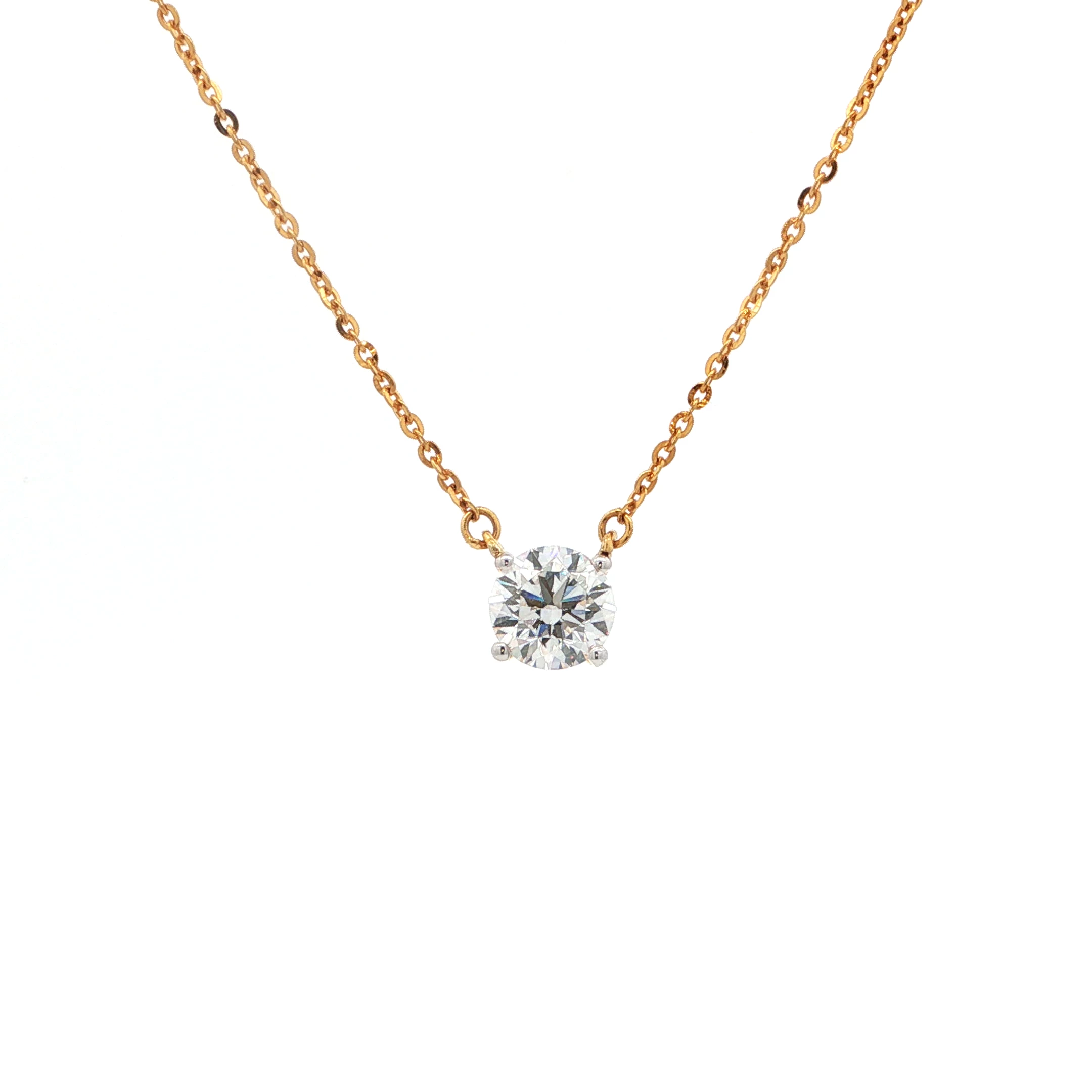 Round Diamond Solitaire Pendant Necklace(1)