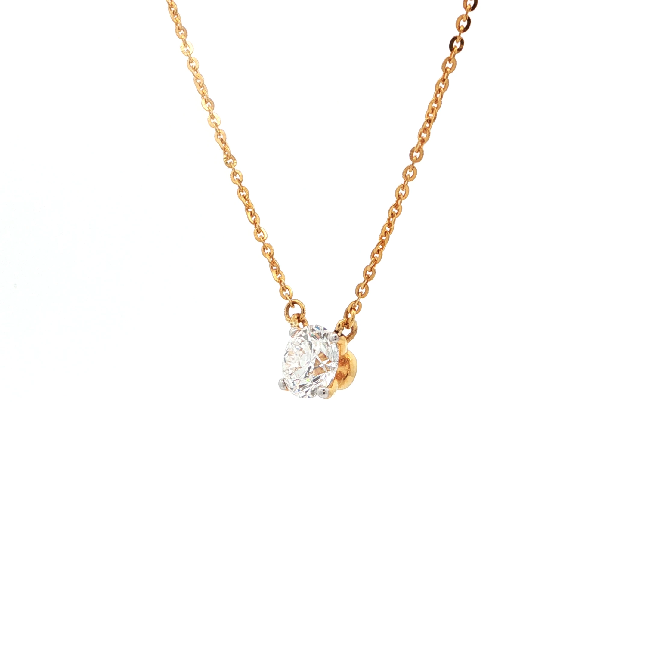 1.5 CT ROUND DIAMOND SOLITAIRE PENDANT NECKLACE