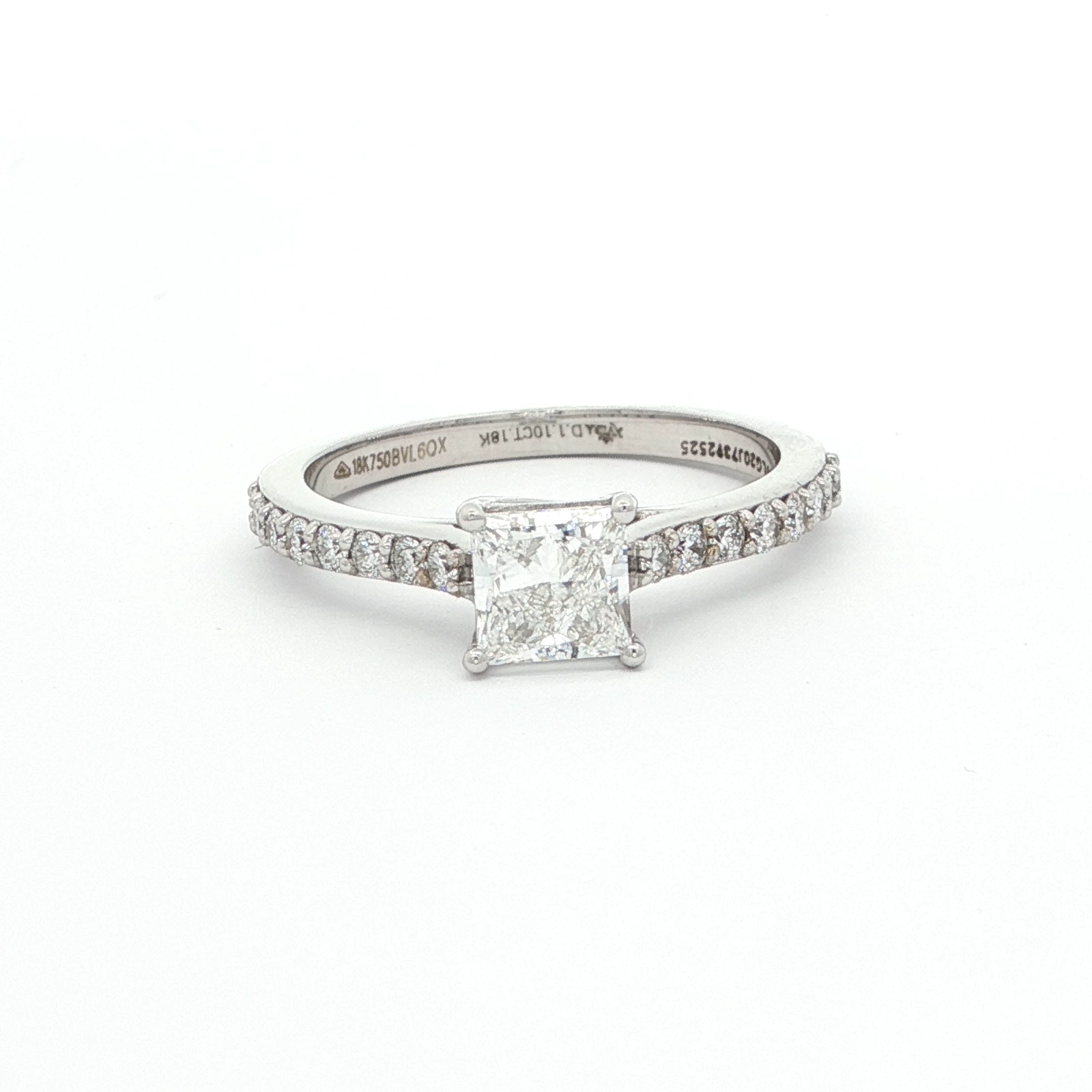 White Gold Trellis Ring with Princess Cut Diamond(1)