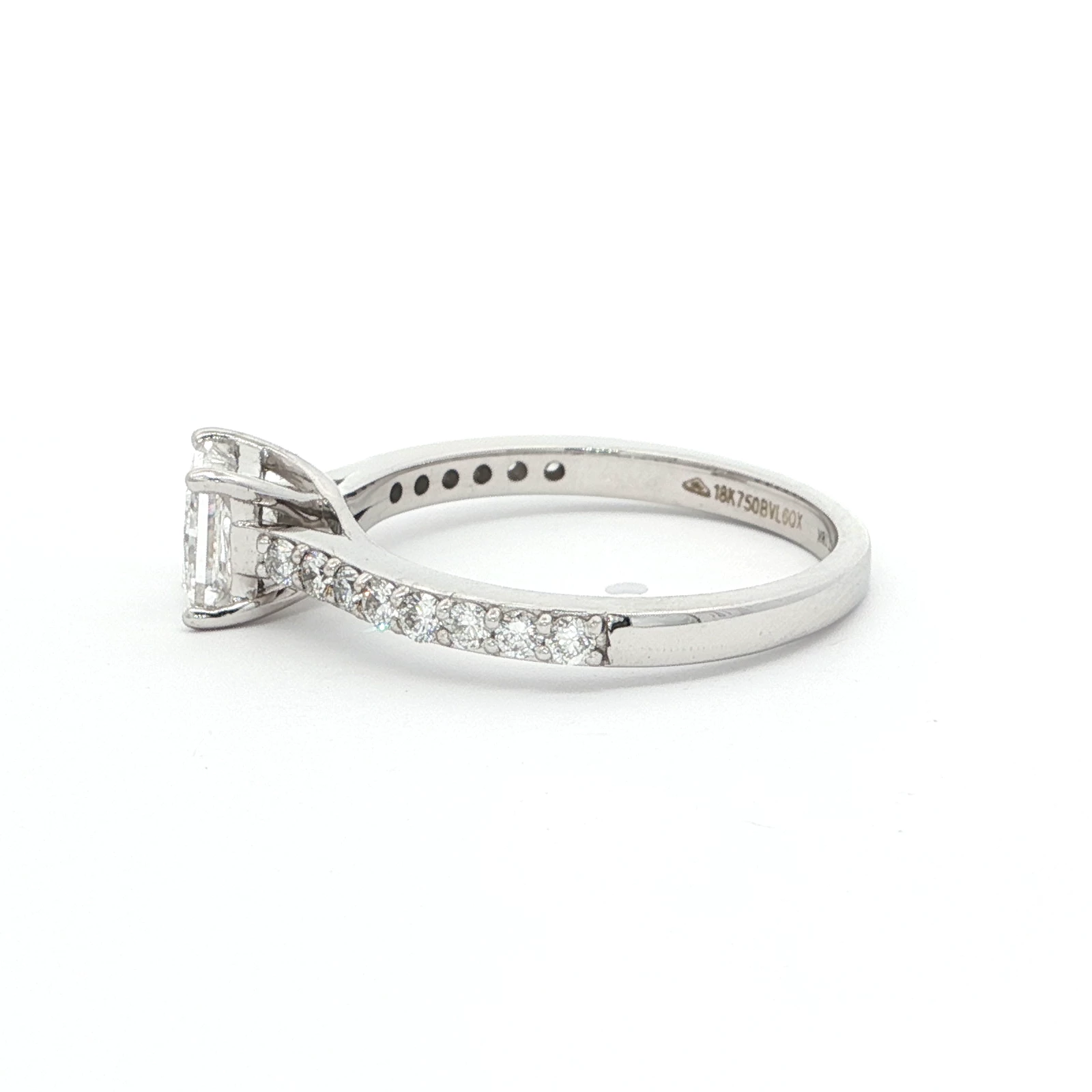 White Gold Trellis Ring with Princess Cut Diamond