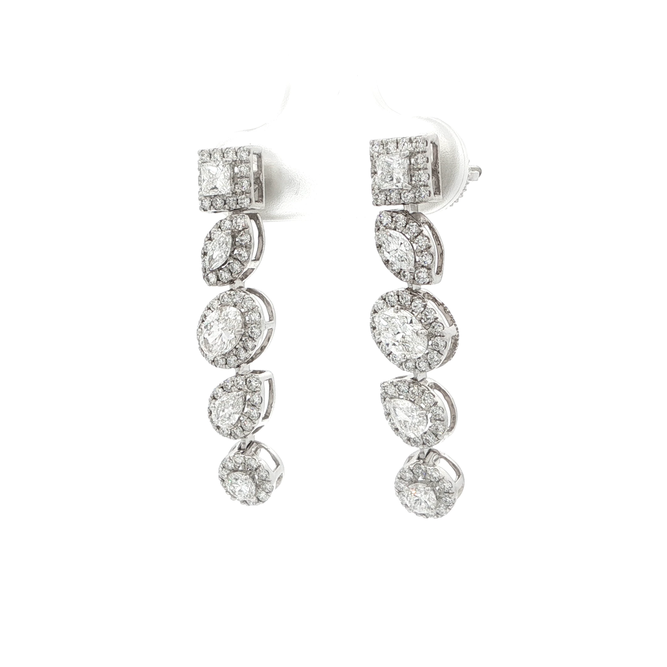 1.96 CT MULTISHAPE HALO DIAMOND EARRINGS