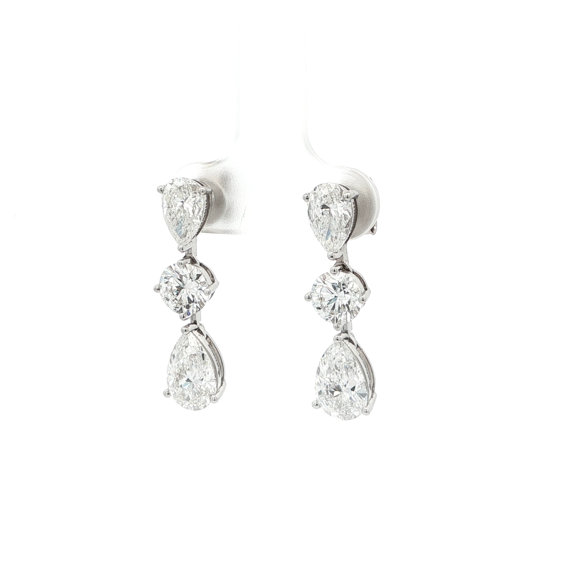 5.58 CT CASCADE DIAMOND DROP EARRINGS