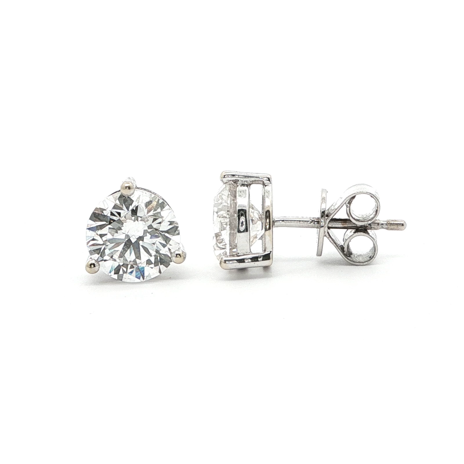 3.07 CT ROUND DIAMOND STUD EARRINGS
