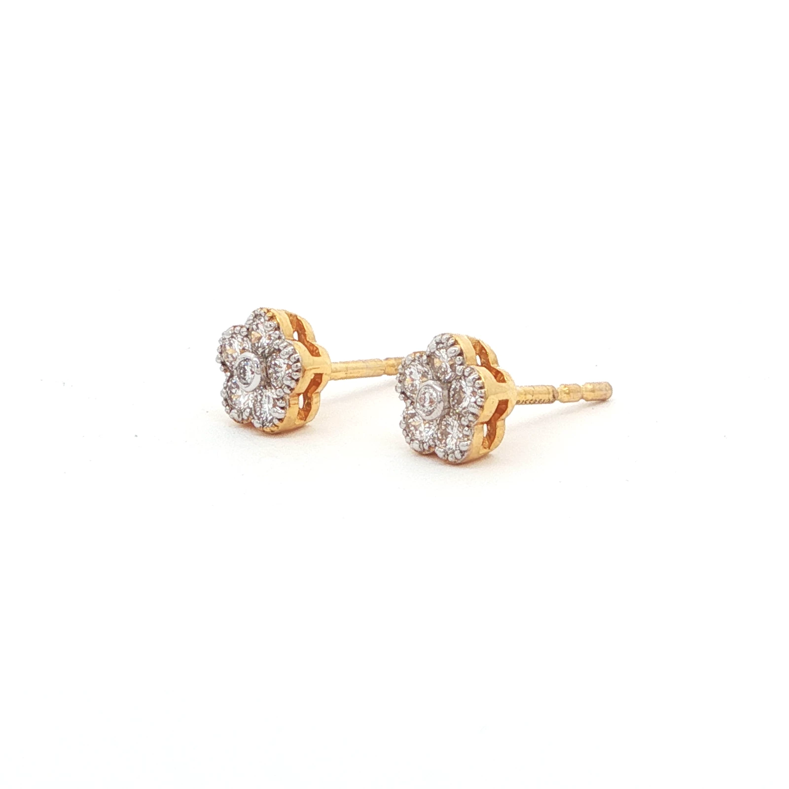 Mini Floral Diamond Stud Earrings