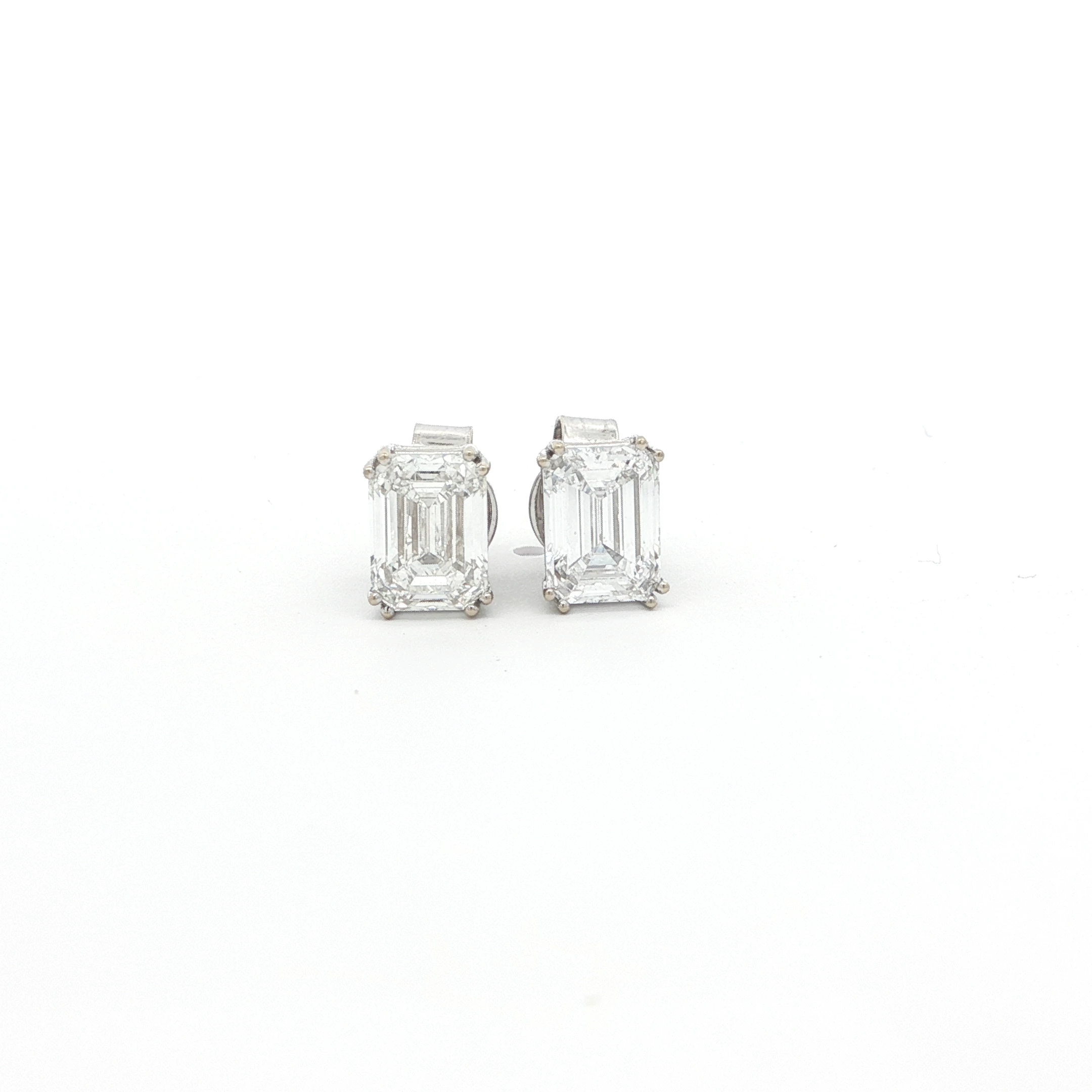 2.1 carat Emerald Cut Diamond Stud Earrings