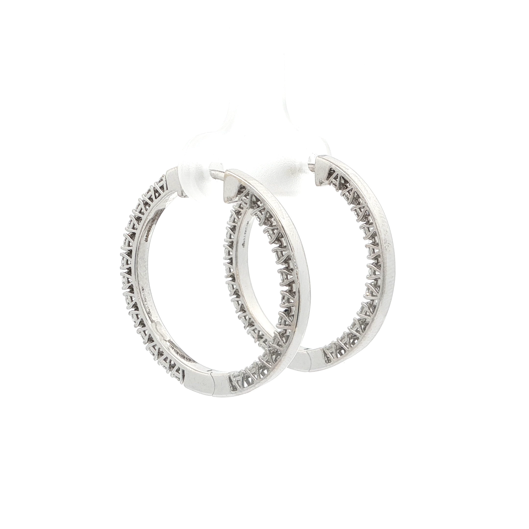 1.93 CT DIAMOND HOOP EARRINGS