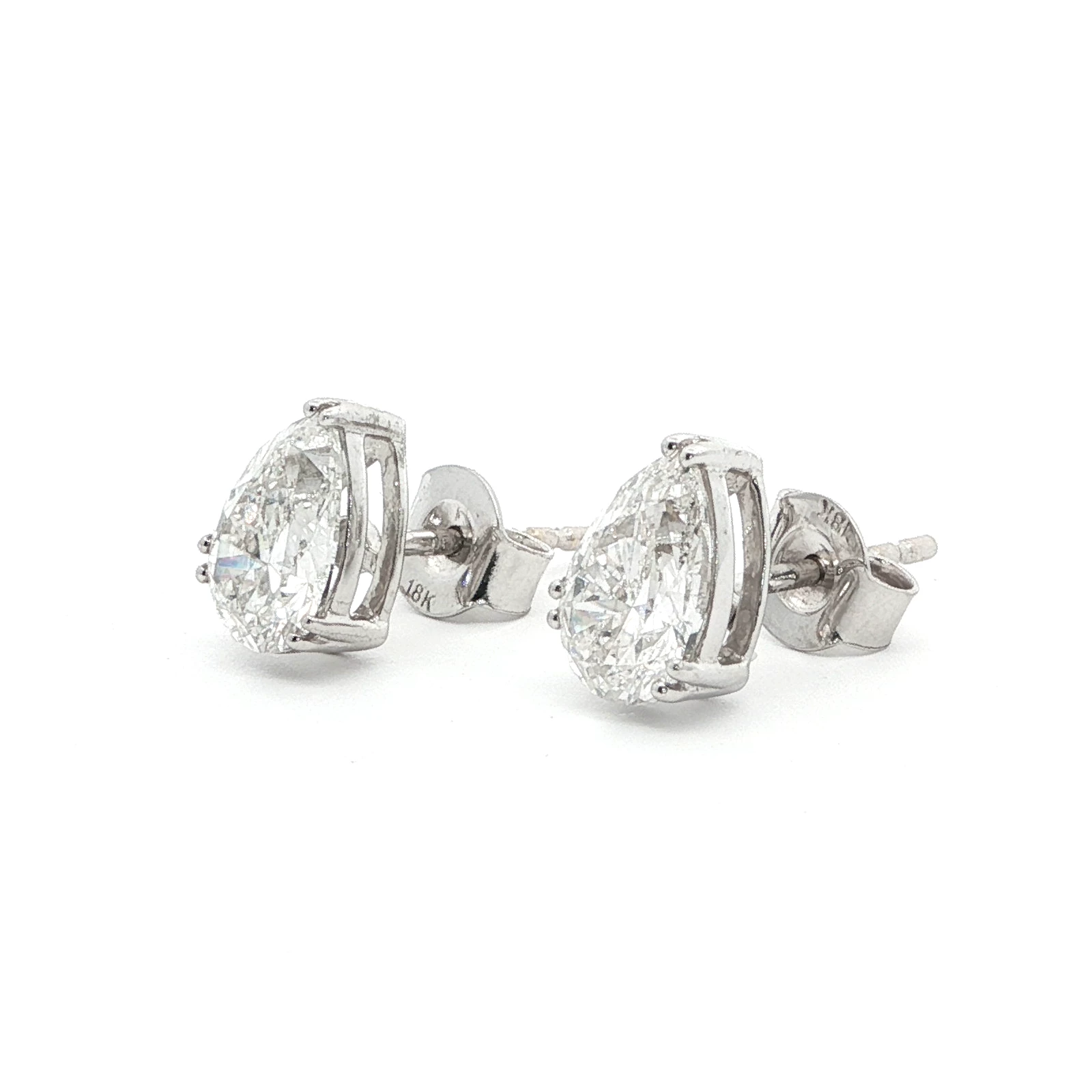 2.13 CT PEAR DIAMOND STUD EARRINGS