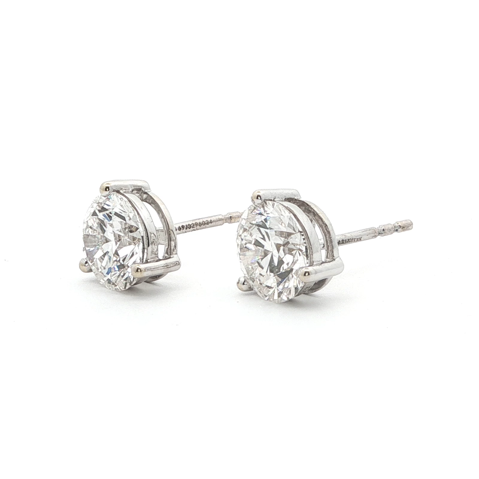 3.07 CT ROUND DIAMOND STUD EARRINGS