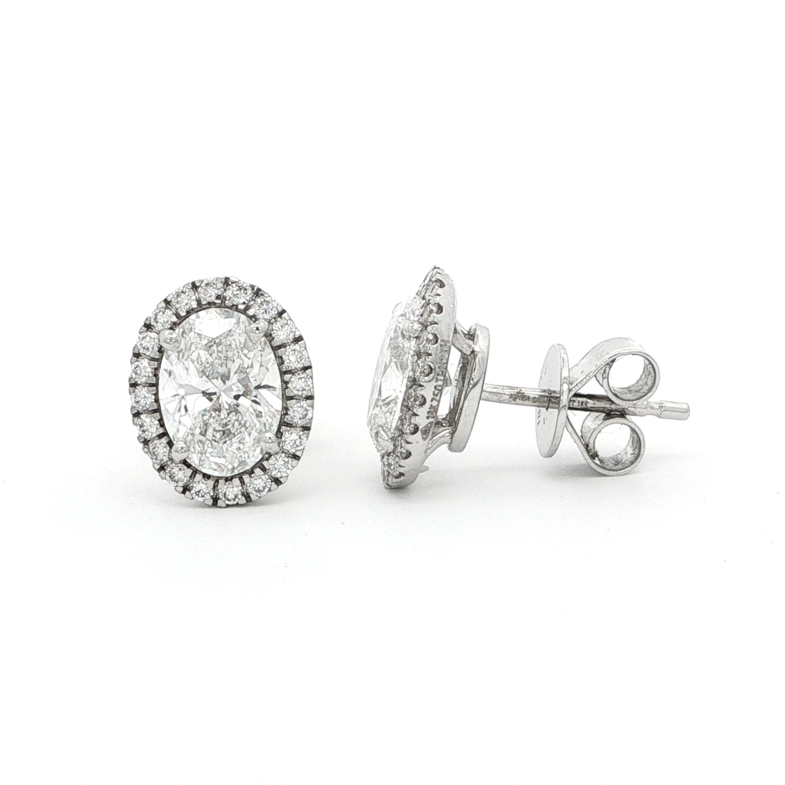 2.28 CT OVAL DIAMOND HALO EARRINGS