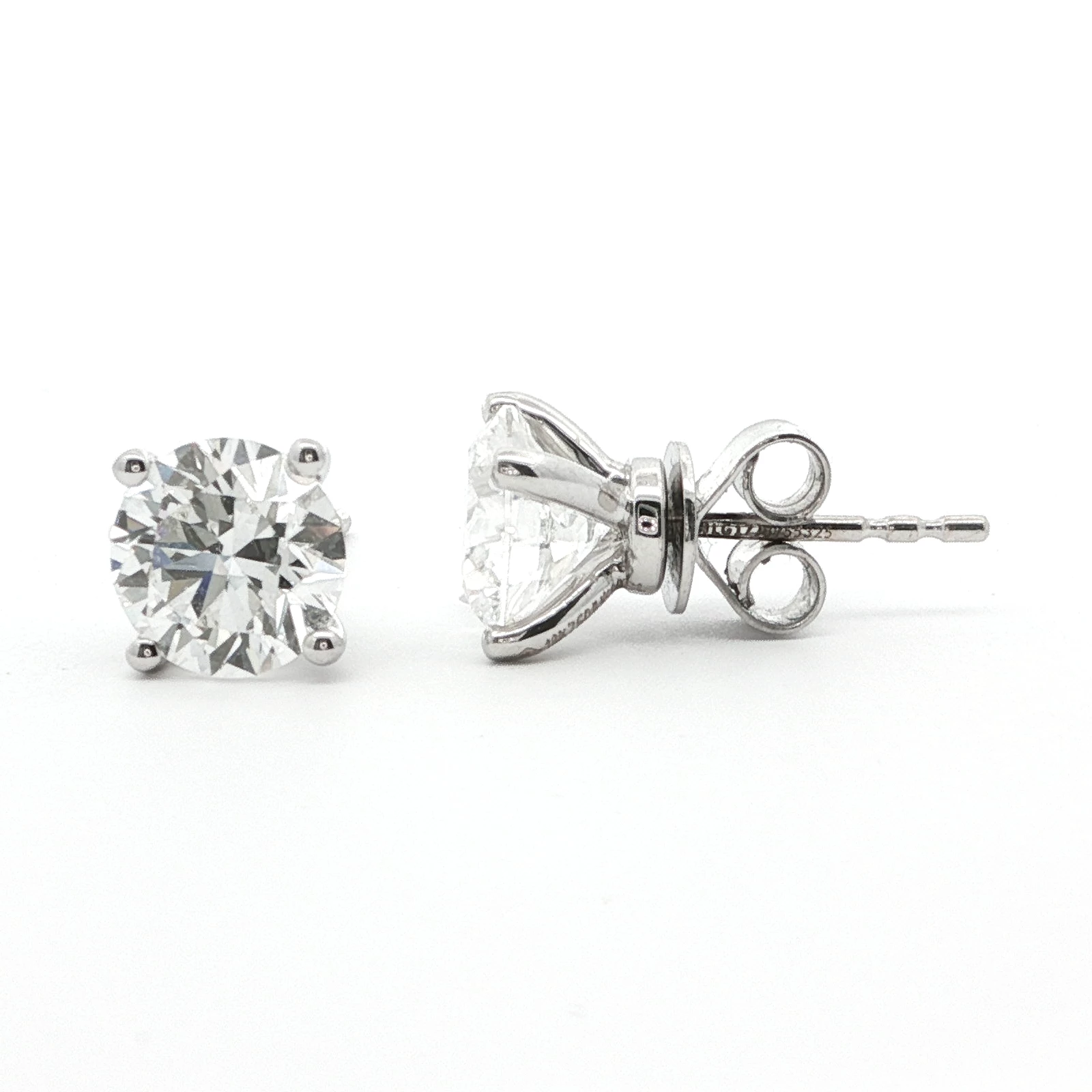 3.08 CT ROUND SOLITAIRE DIAMOND STUD EARRINGS