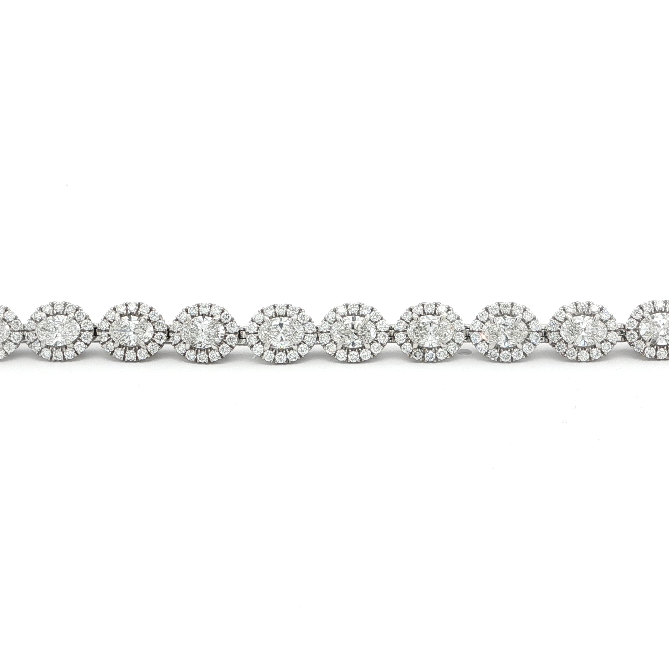 OVAL HALO DIAMOND TENNIS BRACELET
