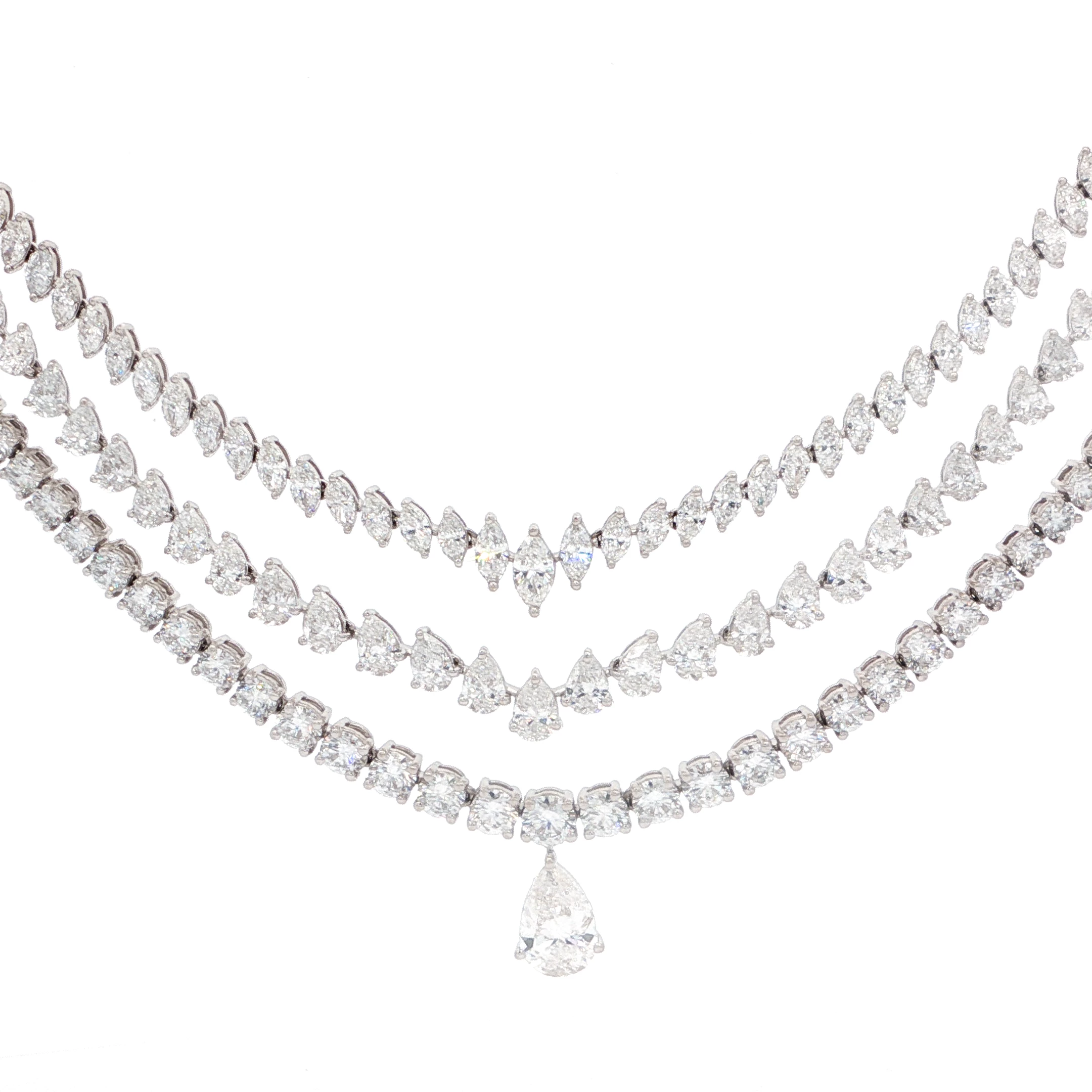 THREE LAYERED DIAMOND NECKLACE