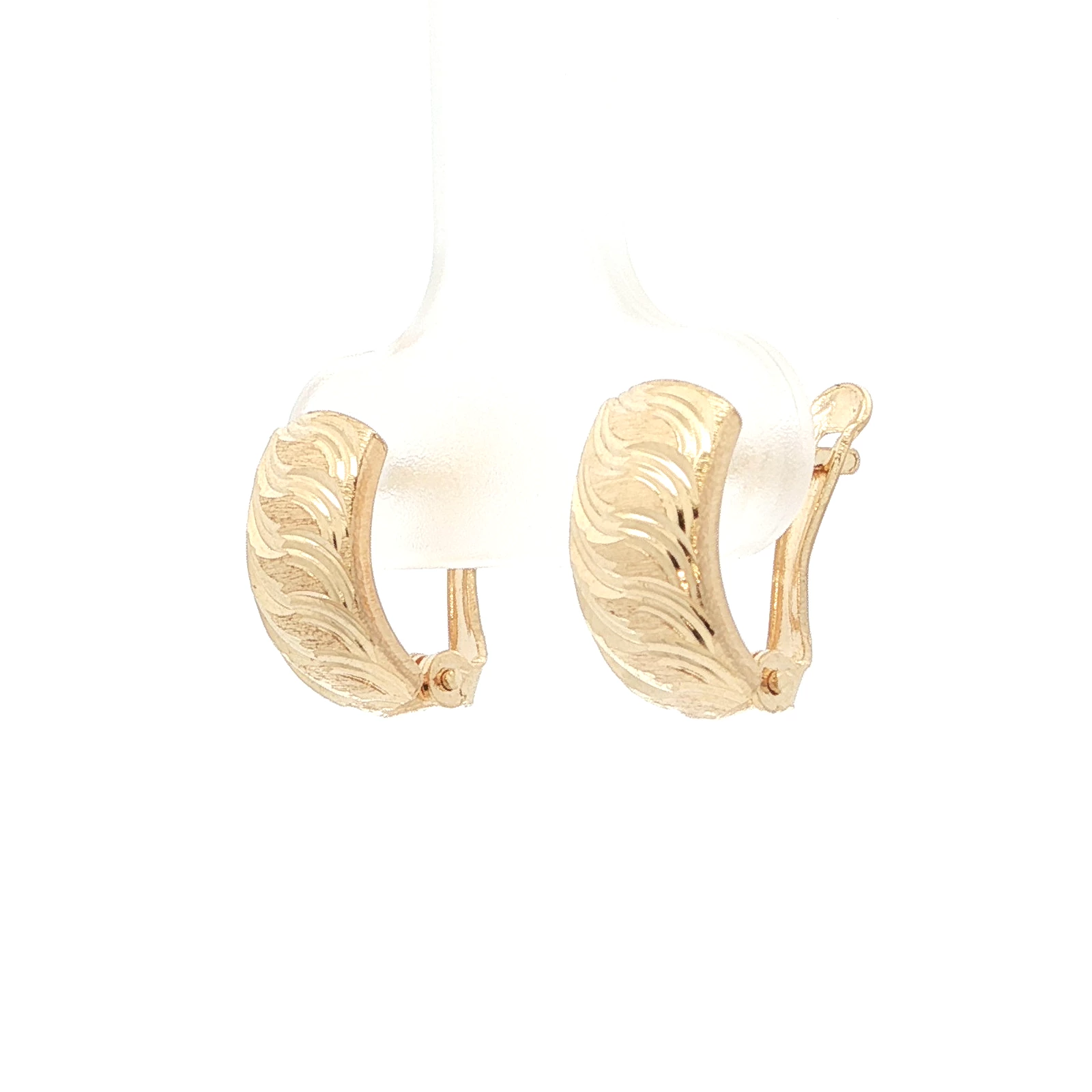 GOLD WAVY HALF LOOP EARRINGS