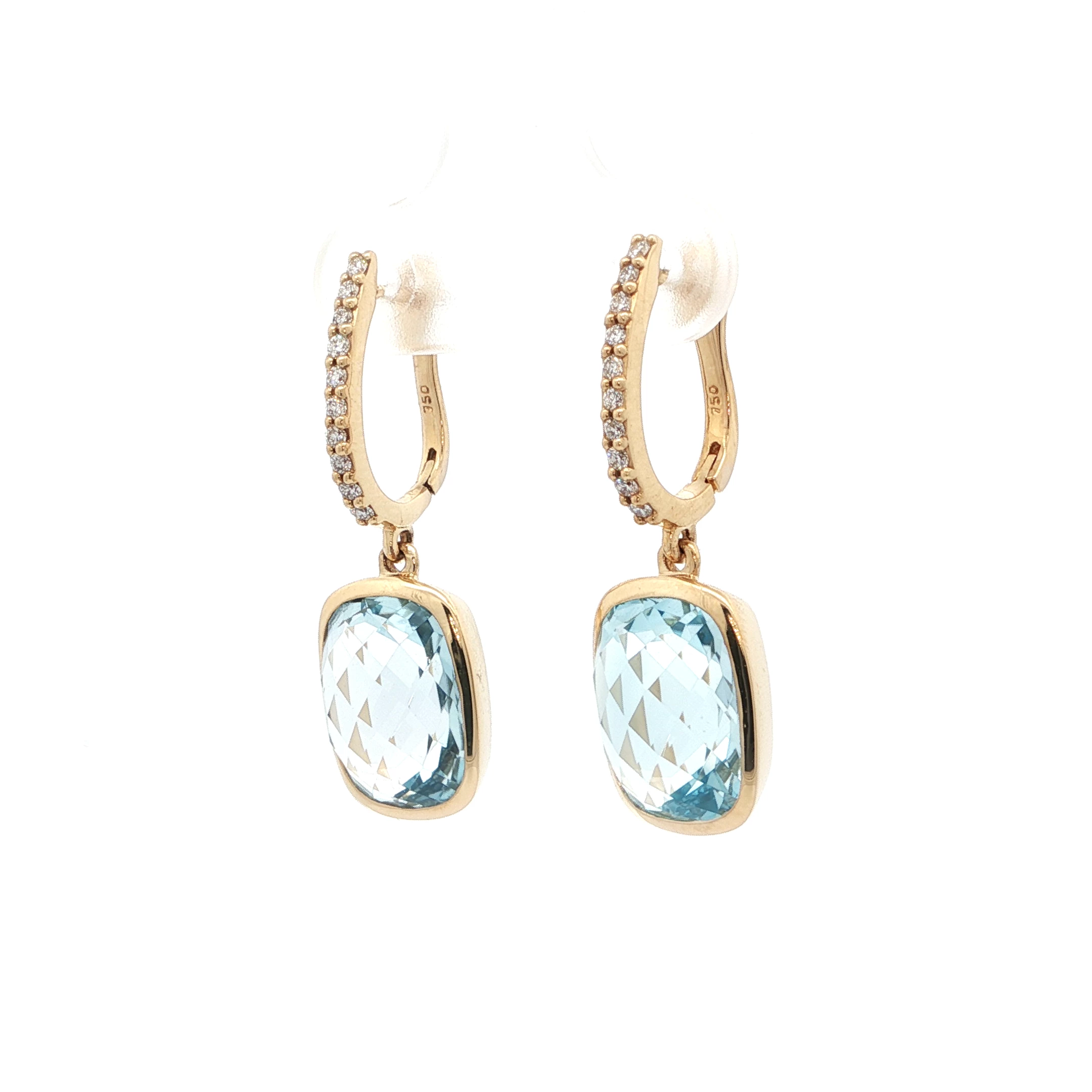 BLUE TOPAZ GOLD EARRINGS