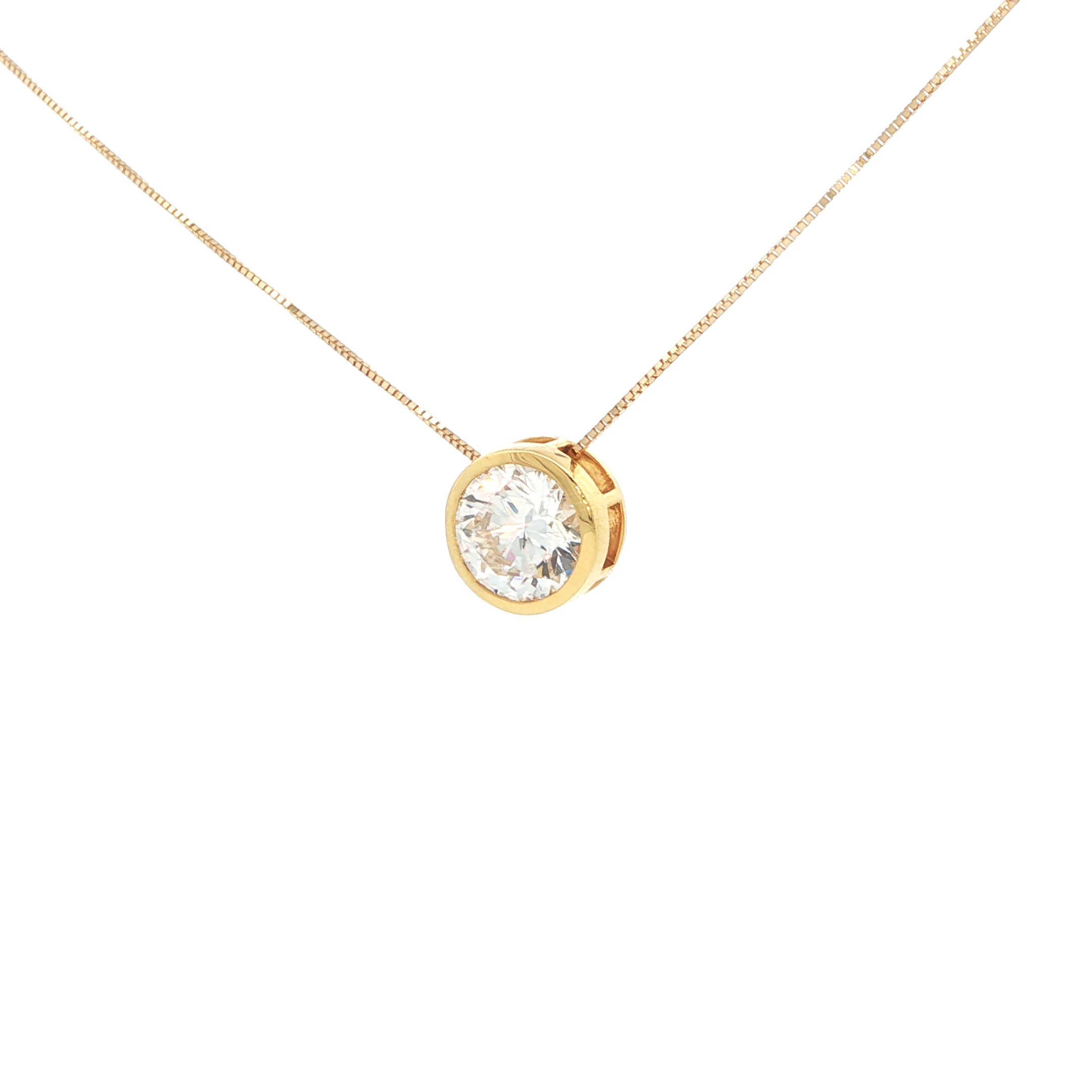 1.30 CT ROUND DIAMOND BEZEL PENDANT