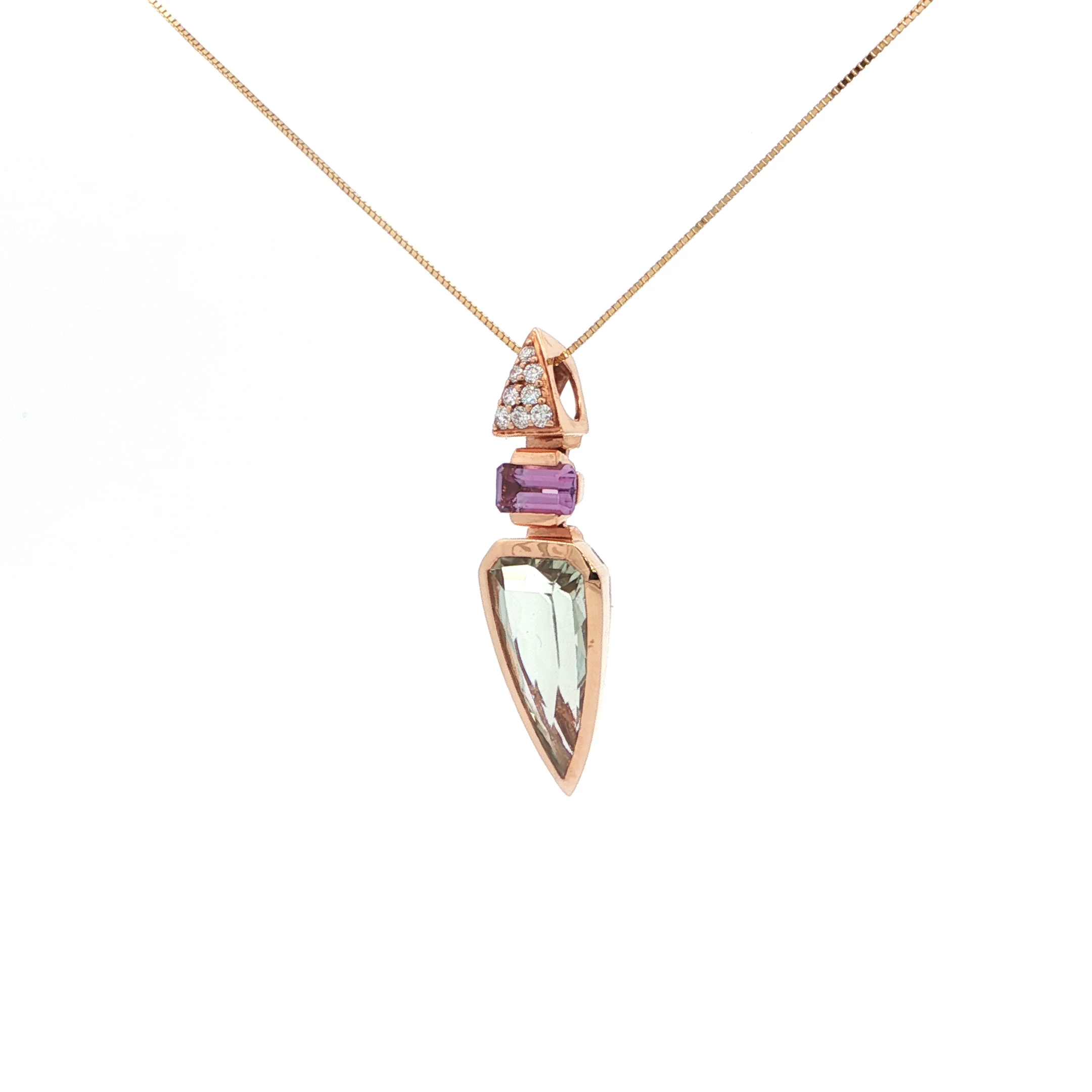 GEOMETRIC AMETHYST PENDANT